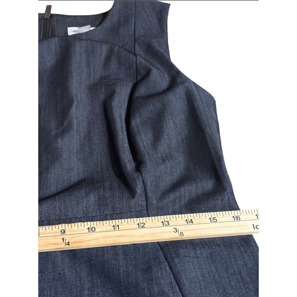 Calvin Klein Dark Charcoal Chambray Sleeveless Sheath Dress Business Sz 12P - Picture 9 of 10